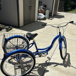 Blue Schwinn Meridian Adult Tricycle 