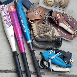 Kids BASEBALL Gloves + Aluminum Bats 7 Baseballs
