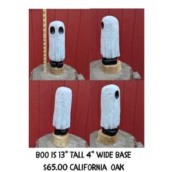 Hand Carved Wooden Ghost 