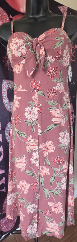 Floral Midi Sundress with Tie Front