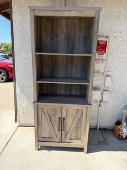 Farmhouse Bookcase with Cabinet Doors