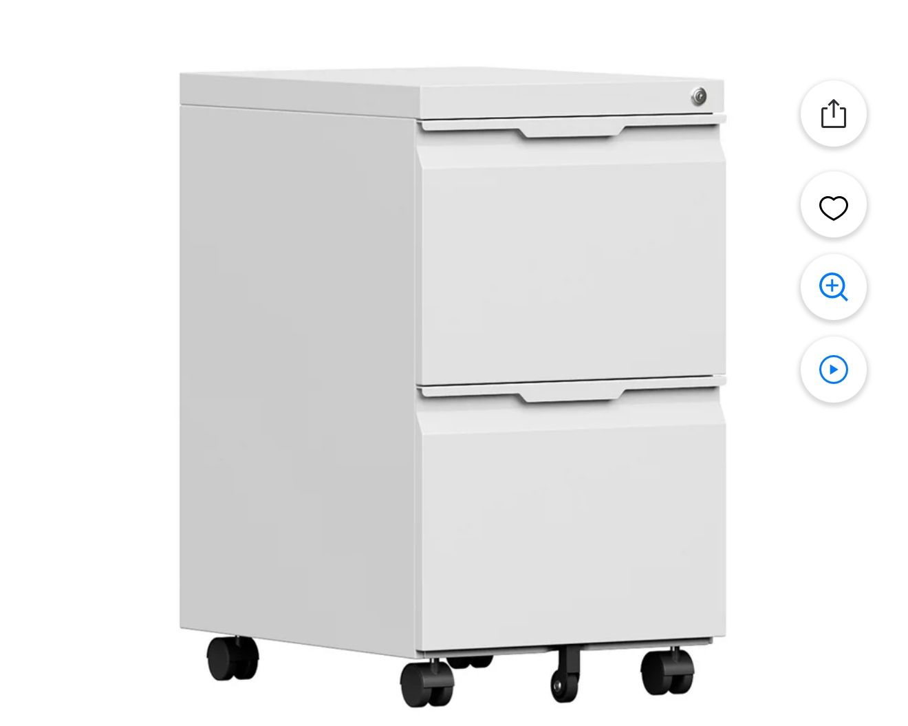 2 Drawer File Cabinet with Lock,Filing Cabinet for Home Office,Small Rolling File Cabinet for Legal/Letter/A4 File,Mobile File Cabinet on Wheels Under