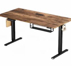 63 Inch Electric Standing Desk Rustic Brown