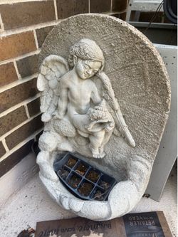 Stone bench & flower pot wall mount