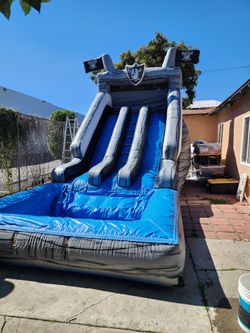 WATER SLIDE DOBLE RESBALADILLA CON COLCHÓN EN LA ALBERCA MUY LIMPIO Y DESINFECTADO