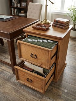 Rustic Pine Wood Side table/Nightstand/File Cabinet