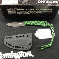 Montana Knife Co. Nock On Triumph SL Neon Green Fixed Blade Knife (67436-1)