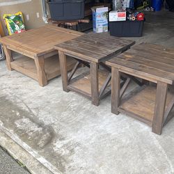 Coffee table and end table.