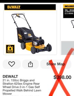 DEWALT 21 in. 150cc Briggs and Stratton 625ex Engine Rear Wheel Drive 2-in-1 Gas Self Propelled Walk Behind Lawn Mower