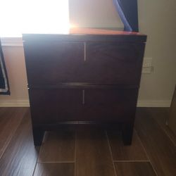 PAIR OF NIGHT STANDS- SOLID RICH WOOD HEAVY