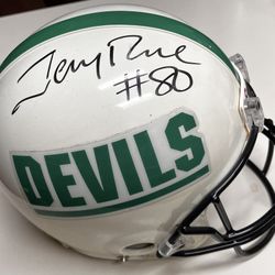 Jerry Rice Signed Helmet Mississippi State Delta Devils Full Size Authentic