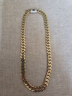 14MM SOLID 14K GOLD PLATED CUBAN LINK NECKLACE 22"