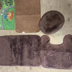 New Brown Bathroom Mat Set 