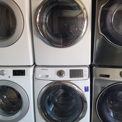 Samsung Front Load Washer And Stackable Gas Dryer Set 