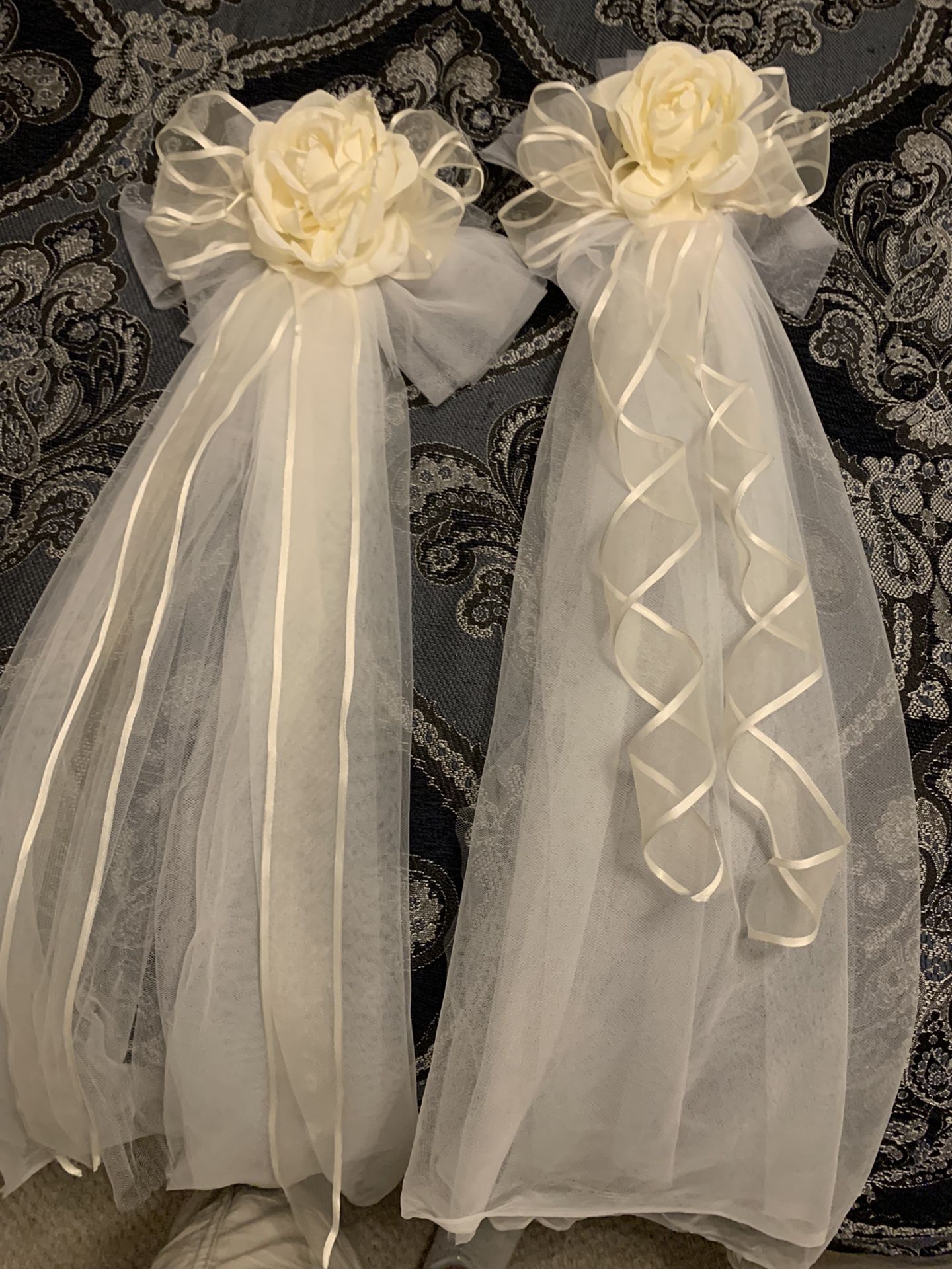 Ivory Wedding Pew Bow Decorations 16 Pieces