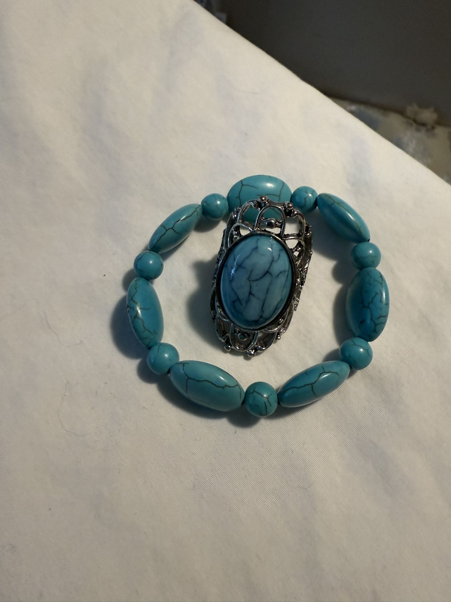 Turquoise Bracelet & Expandable Ring
