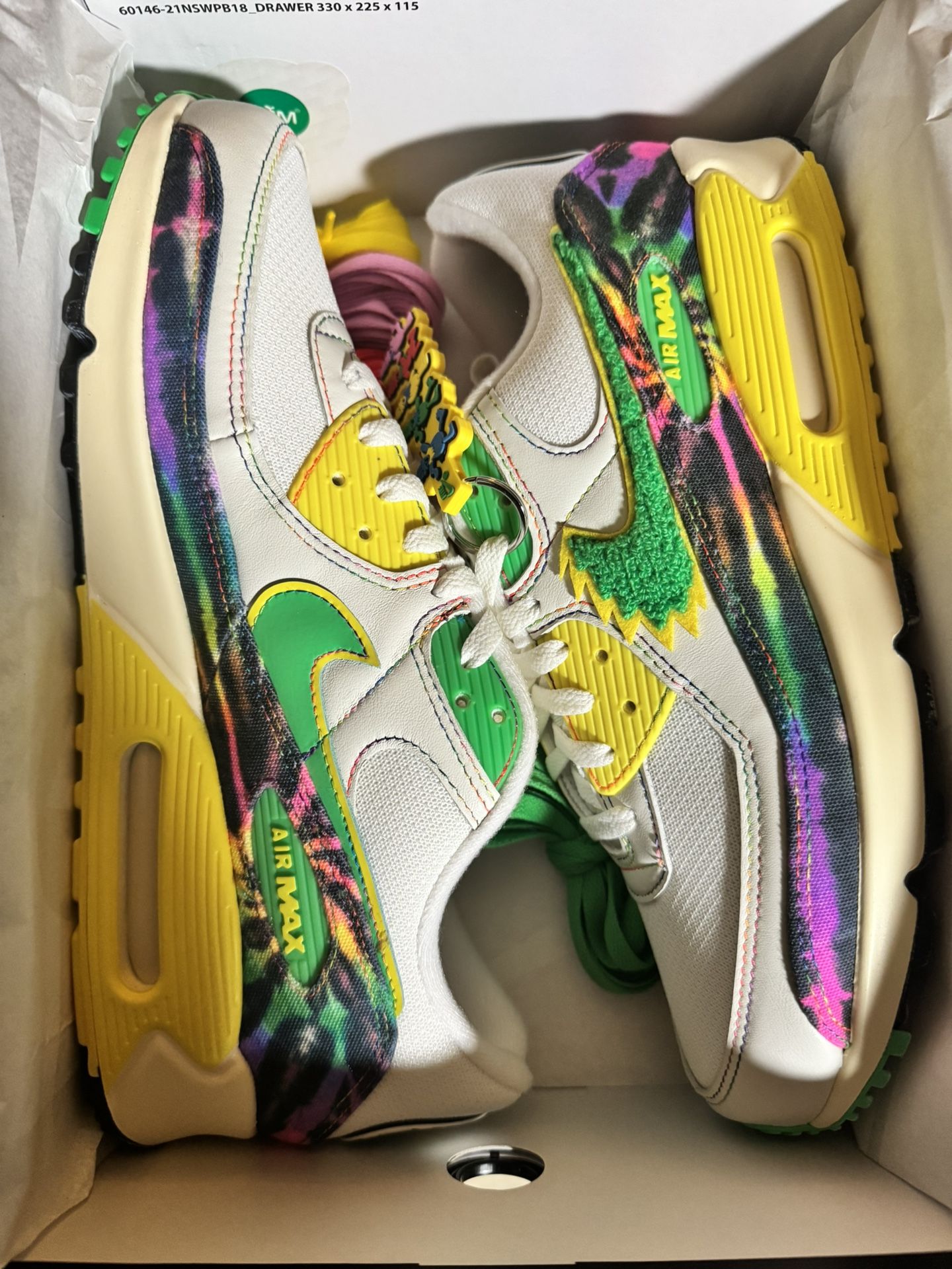 Air Max 90 University of Oregon x Nike x Grateful Dead Size 11.5 Deadstock