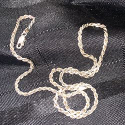 Silver Rope Chain, 925    22 Inches 