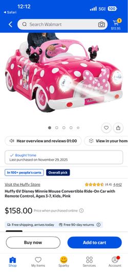 Huffy 6V Disney Minnie Mouse Ride-On Car