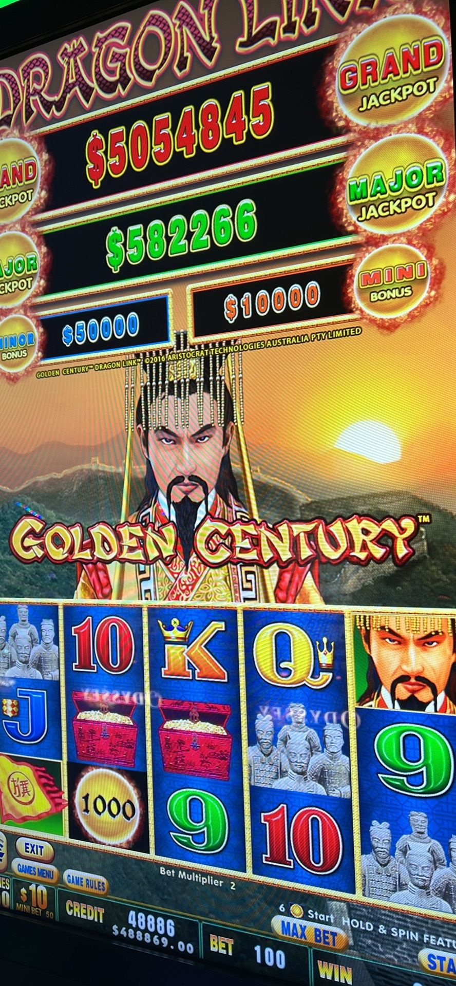 43" Touchscreen Dragon Link 4 Games Slot Machine