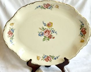 Vintage Oval Platter - Floral. “USA”