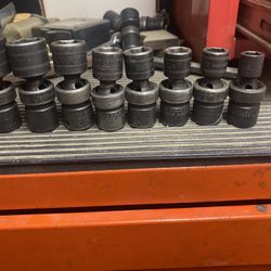 Snap On 207IPFM 8 Piece 3/8" Drive Metric Shallow Impact Swivel Socket Set