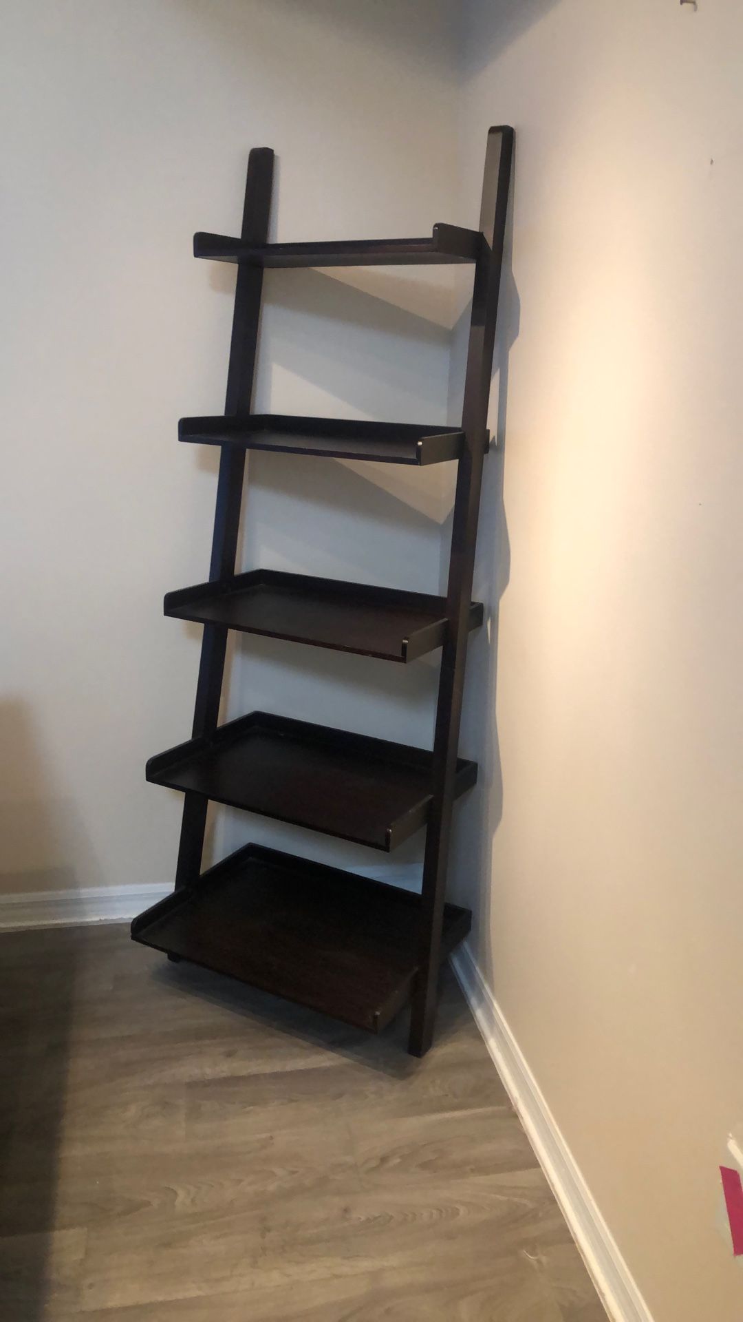 Ladder Bookshelf/ 5-tier Wooden Ladder/ Brown