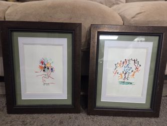 Set of 2 Framed Picasso-Style Art Prints