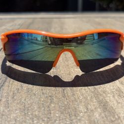 Oakley Orange Radar lock Blue Iridium Lens