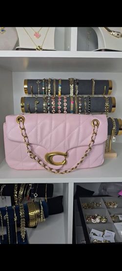 Coach Pink Quilted Leather Chain Shoulder Bag
