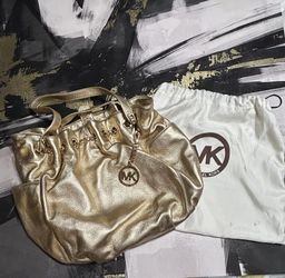 Micheal Kors Jet Set Primrose Metallic Extra Small carryall top-zip tote bag in gold leather