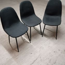 Dining Chair Set of 3, Dining Room Kitchen Upholstered Side Chairs, Visitor Chair, Accent Chair with Metal Legs