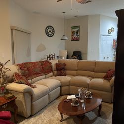 LazyBoy Beige Sectional Sofa