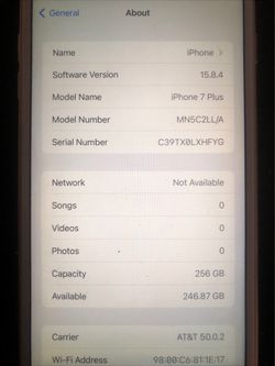 Apple iPhone 7 Plus - 256GB - Rose Gold (AT&T) Cracked Screen - WORKS