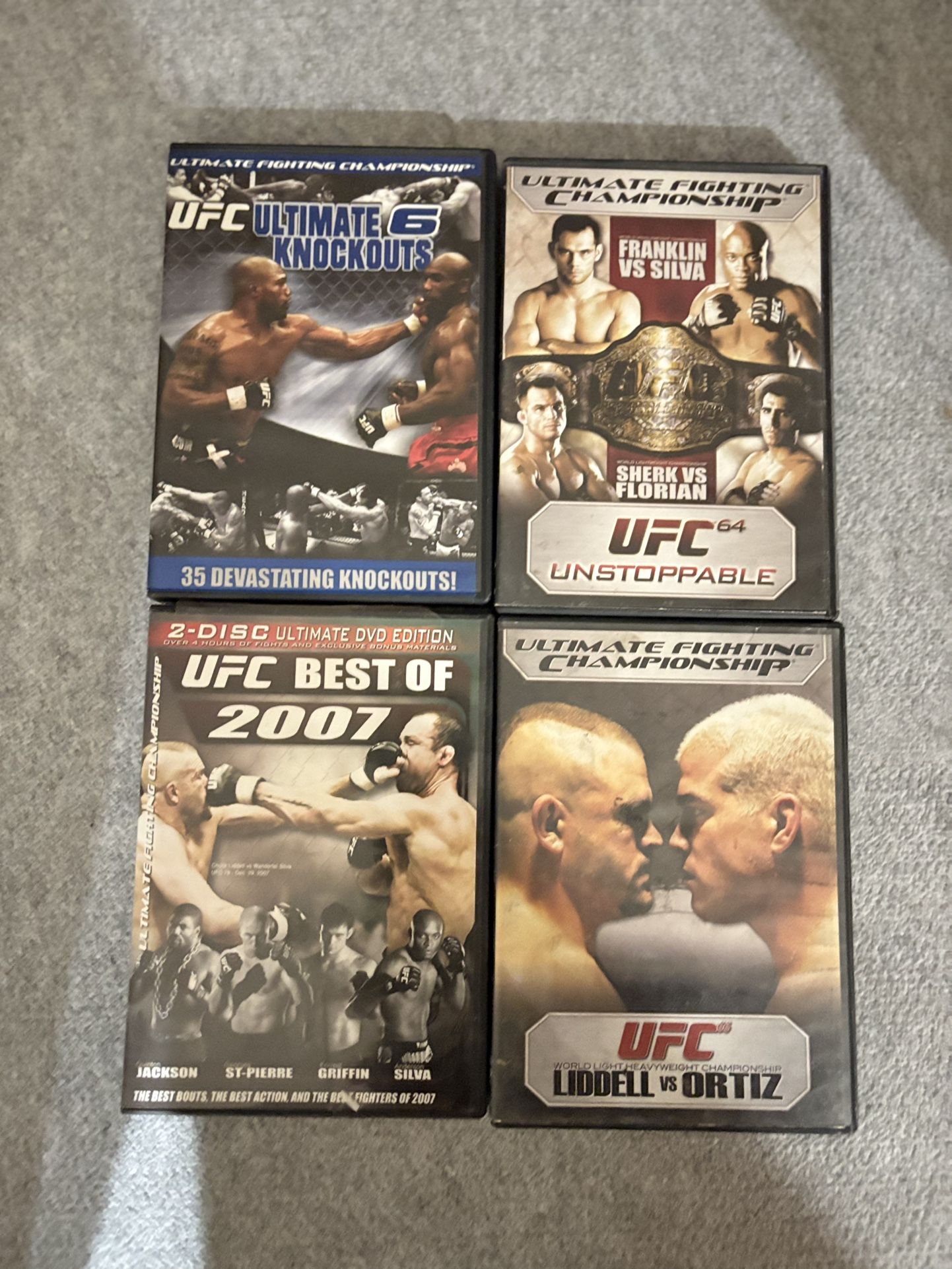 UFC DVD Lot – Ultimate Knockouts 6, Best of 2007, Liddell vs Ortiz 2