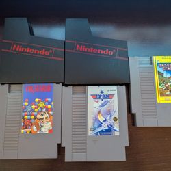 NINTENDO NES VIDEO GAMES / DR MARIO / TOP GUN / BASEBALL STARS 