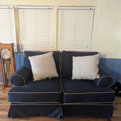 Comfortable Navy Blue Loveseat Couch