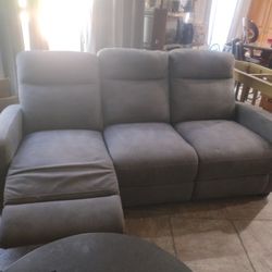 Elegant and Comfy  3 Piece Grey Electric Sofa Set