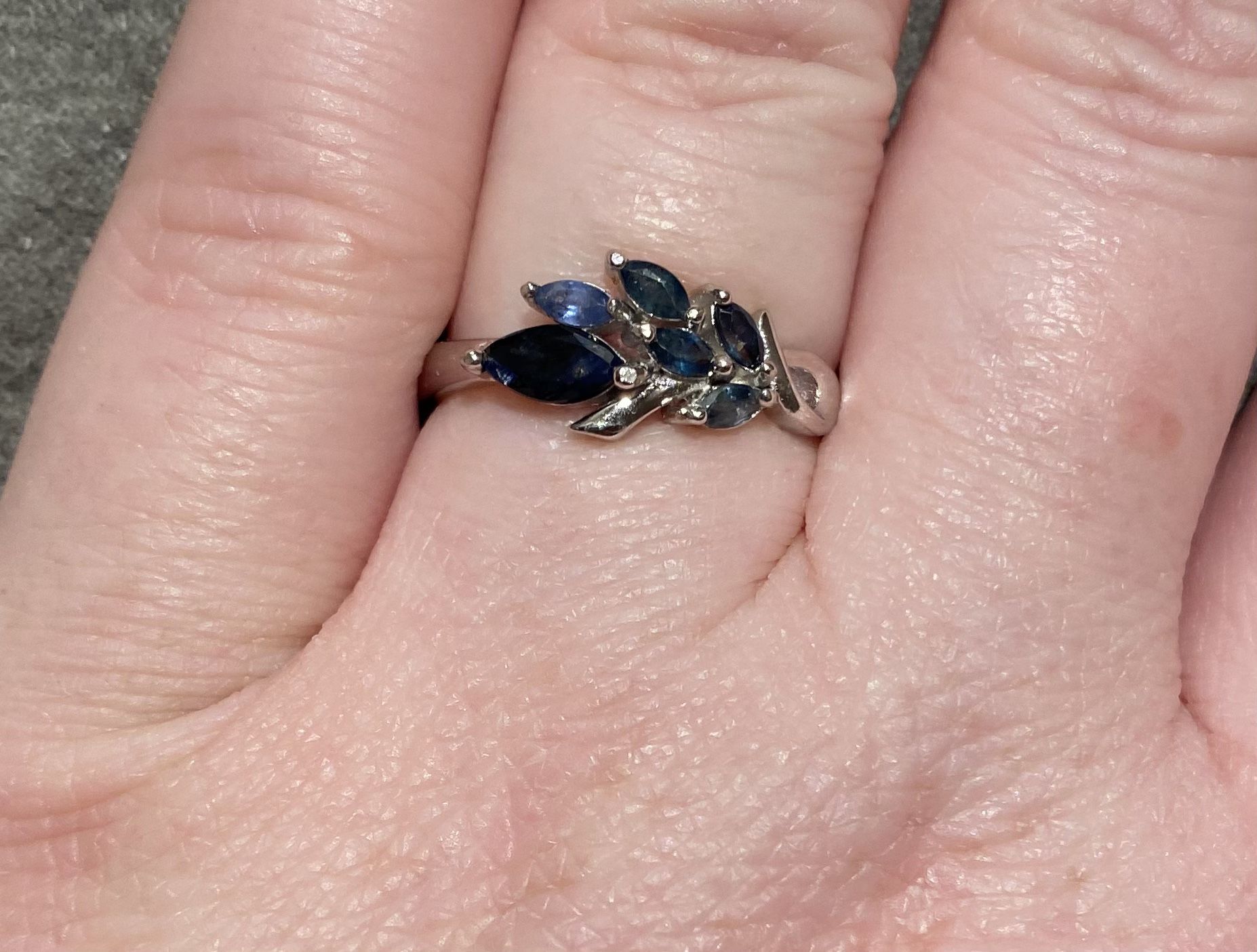 Sapphire Ring 925 Sz 7.75