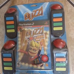 Buzzi Play Station 2 The Mega Quiz Brand New Sealed Original 