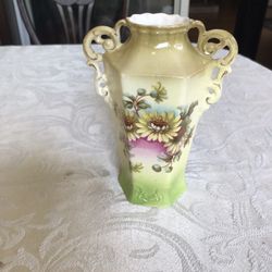 Vintage Austrian Porcelain Sunflower Bud Vase