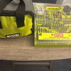Ryobi 90 Pcs. With 2 Wireless Drills 2 Batteries And Charger.