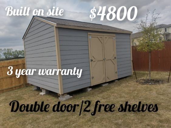 16x12 Shed Double Door $4800/2 Free Shelves Built On Site