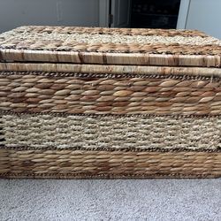Rattan large storage trunk