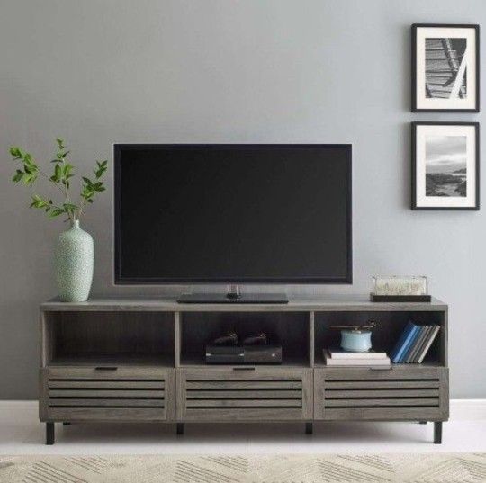 70" Modern TV Stand - Stylish Media Console with Open Shelves, Storage(New In A Box)