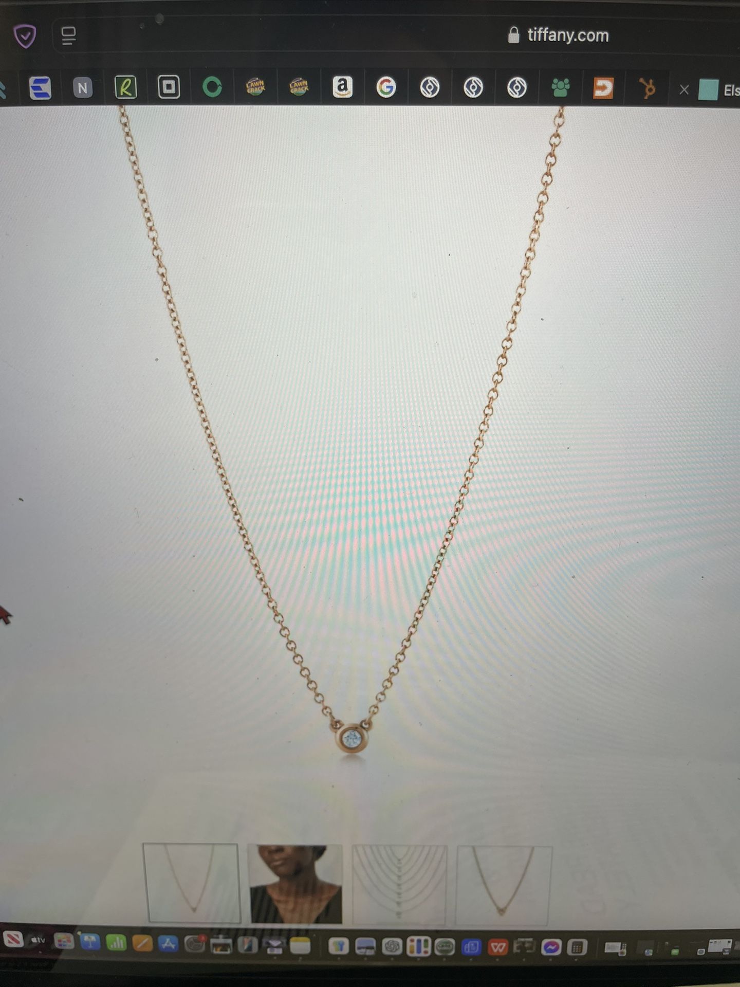 Elsa Peretti Tiffany&Co Single Diamond Pendant