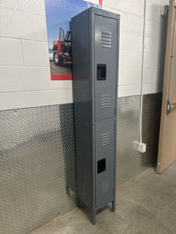 Gray Two-Tier Metal Locker