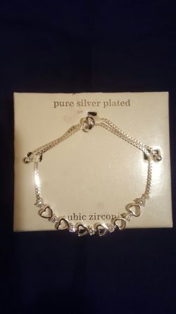 Silver bracelet with stones