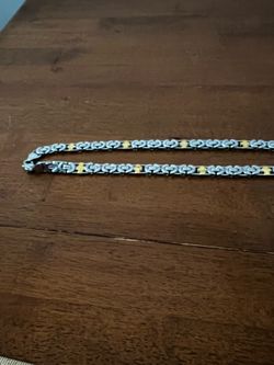 Two-tone men’s cross link chain