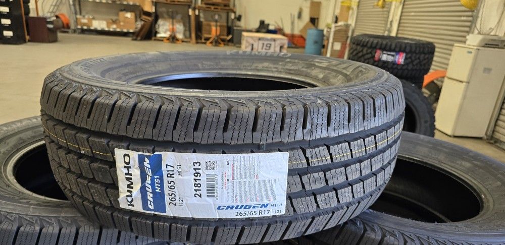 New TIRES 265/65R17 Kumho HT51 70K Mile Wty $589 For Set Of 4 Wheels